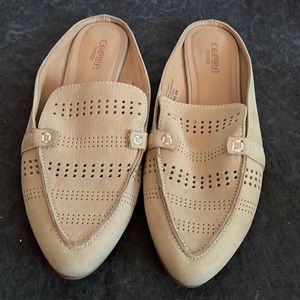 Tan Suede Mules By Crown